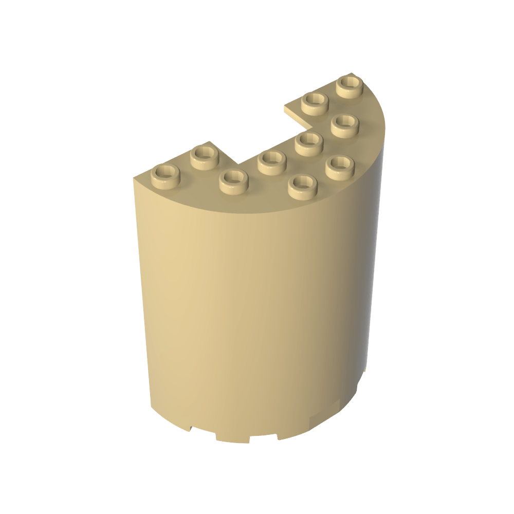 Cylinder Half 3 X 6 X 6 With 1 X 2 Cutout 87926 35347 Wobrick